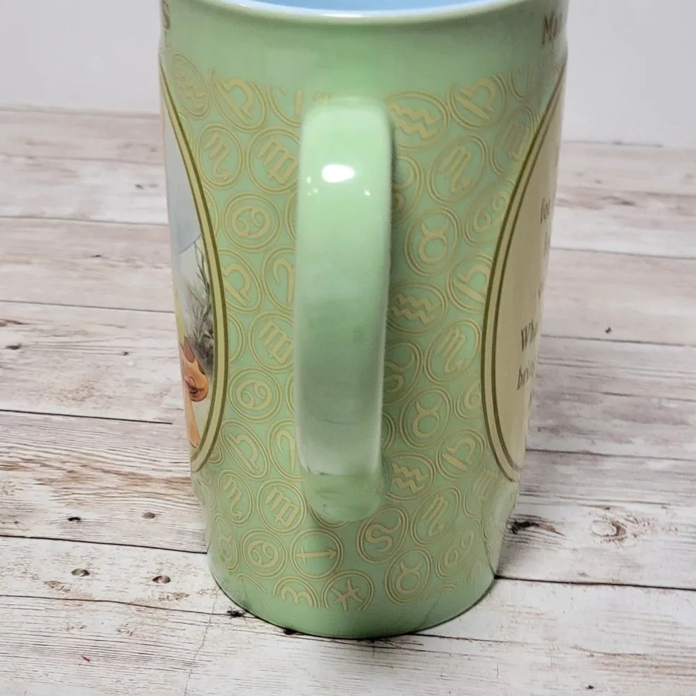 Disney Store Lime Green TinkerBell‎ Zodiac Signs Aries Coffee Mug 16 Oz